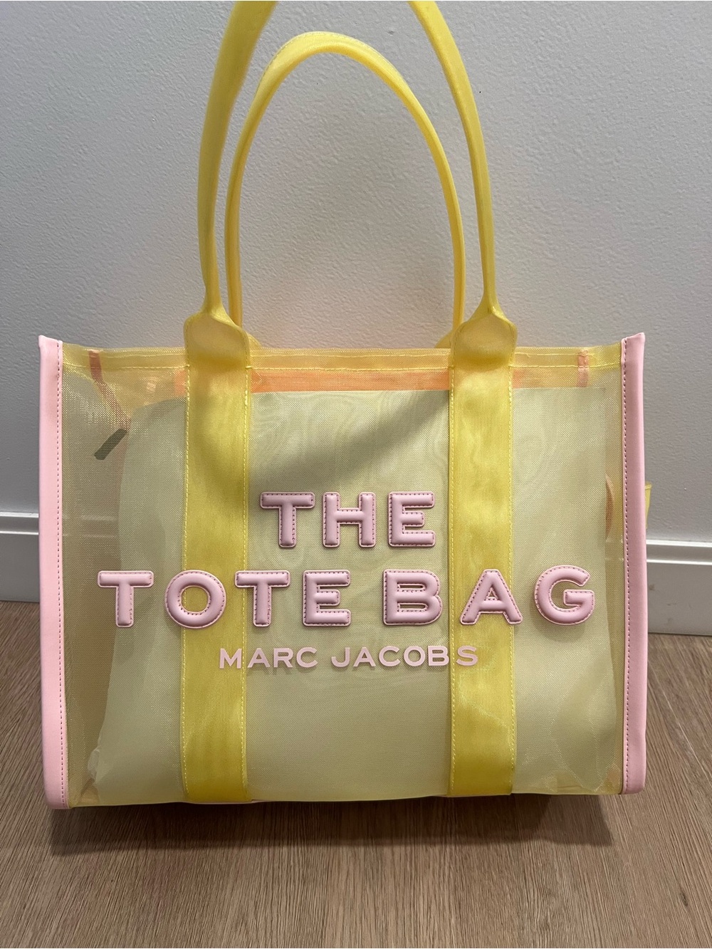 Marc Jacobs Yellow Tote with Pink Trim and Logo - Picture 3 of 14